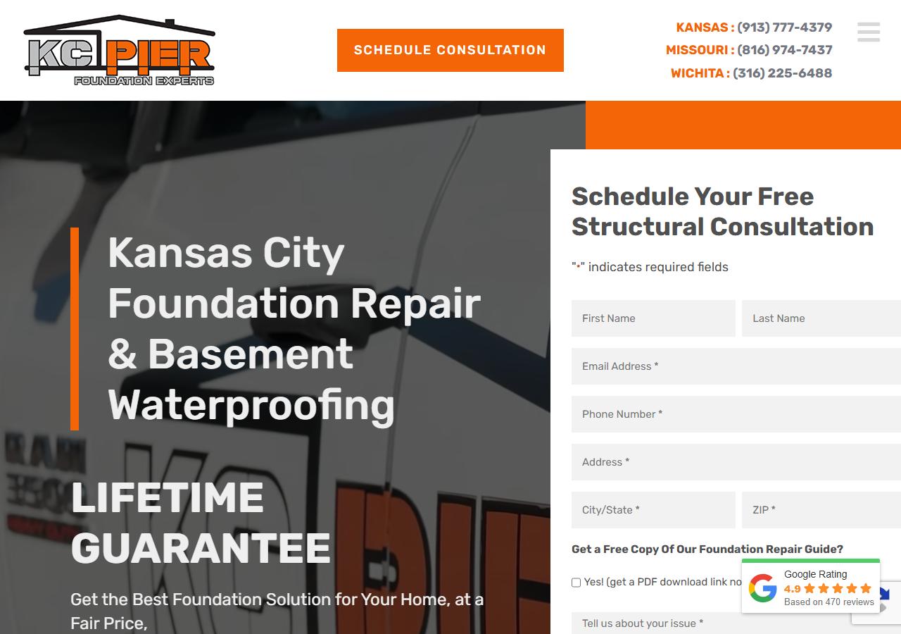 KC Pier website screenshot